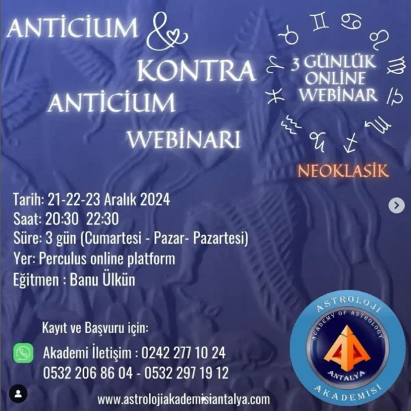 Anticium - Kontra Anticium Webinarı  Kayıt Paketi 21 22 23 Aralık