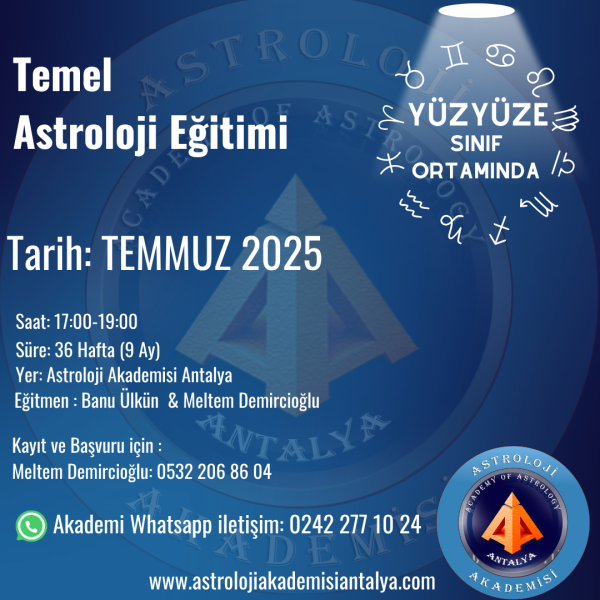 Temel Astroloji Eğitimi Temmuz 2025 Sınıfı
