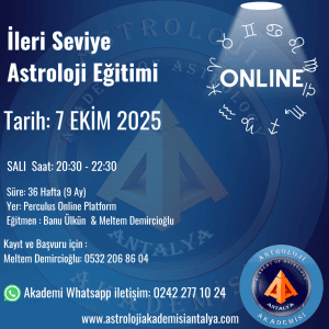 İleri Seviye Astroloji  7 Ekim Online